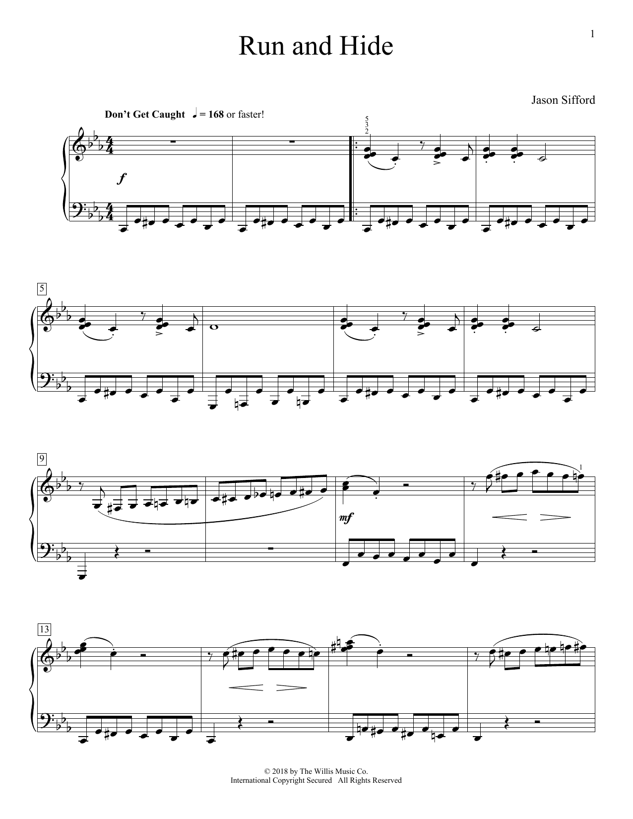 Jason Sifford Run And Hide Sheet Music Notes & Chords for Educational Piano - Download or Print PDF