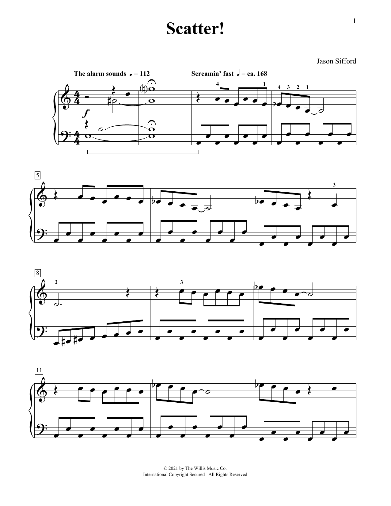 Jason Sifford Scatter! Sheet Music Notes & Chords for Piano Duet - Download or Print PDF