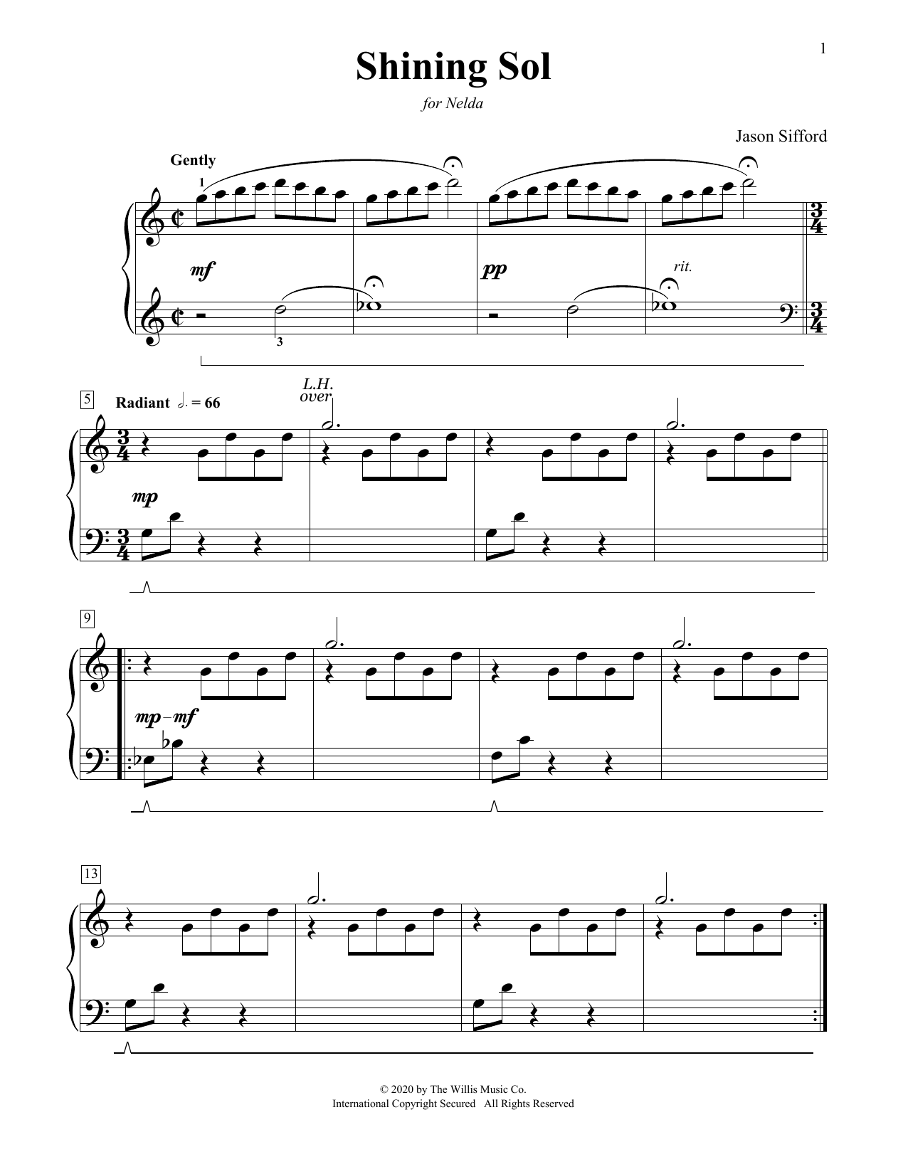 Jason Sifford Shining Sol Sheet Music Notes & Chords for Educational Piano - Download or Print PDF