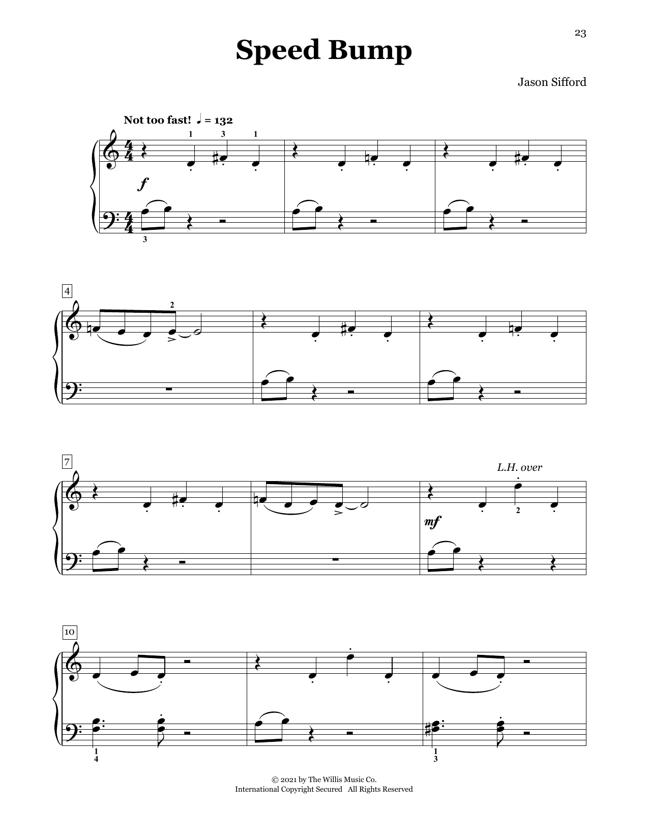 Jason Sifford Speed Bump Sheet Music Notes & Chords for Piano Duet - Download or Print PDF