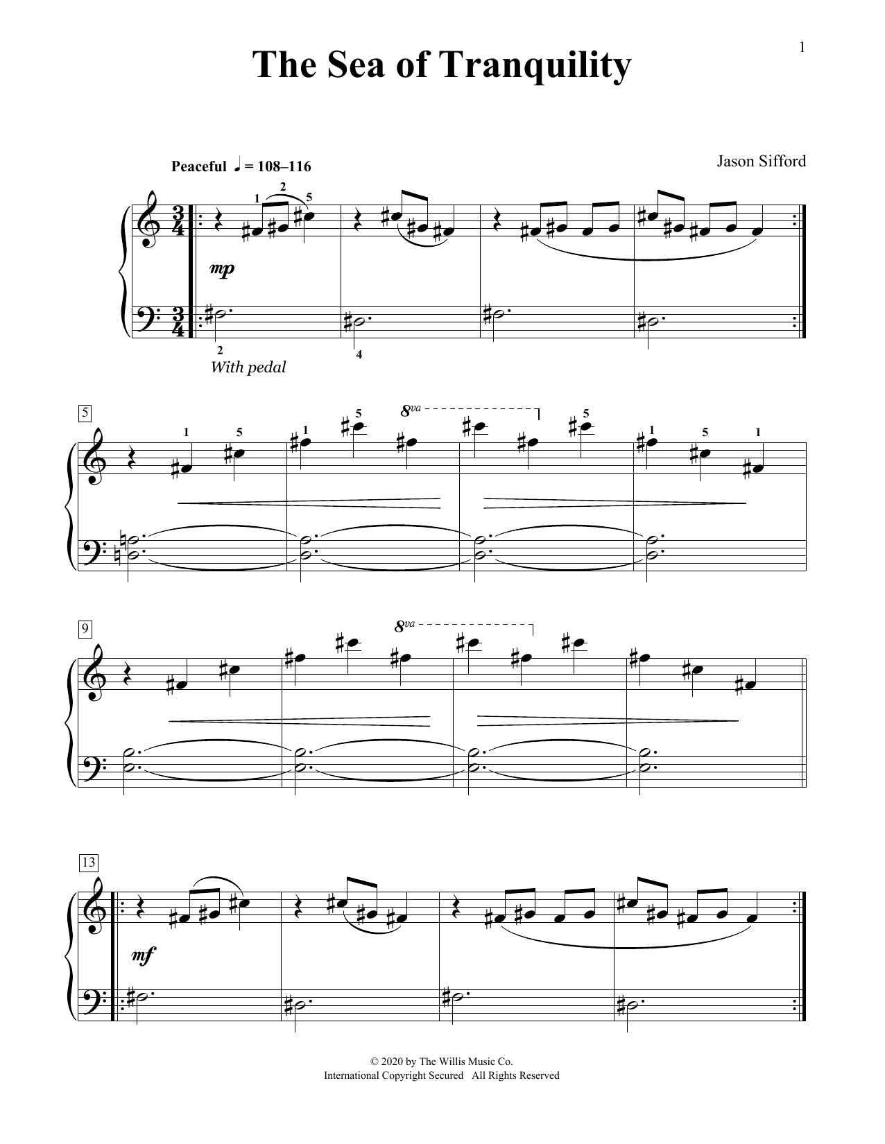 Jason Sifford The Sea Of Tranquility Sheet Music Notes & Chords for Educational Piano - Download or Print PDF
