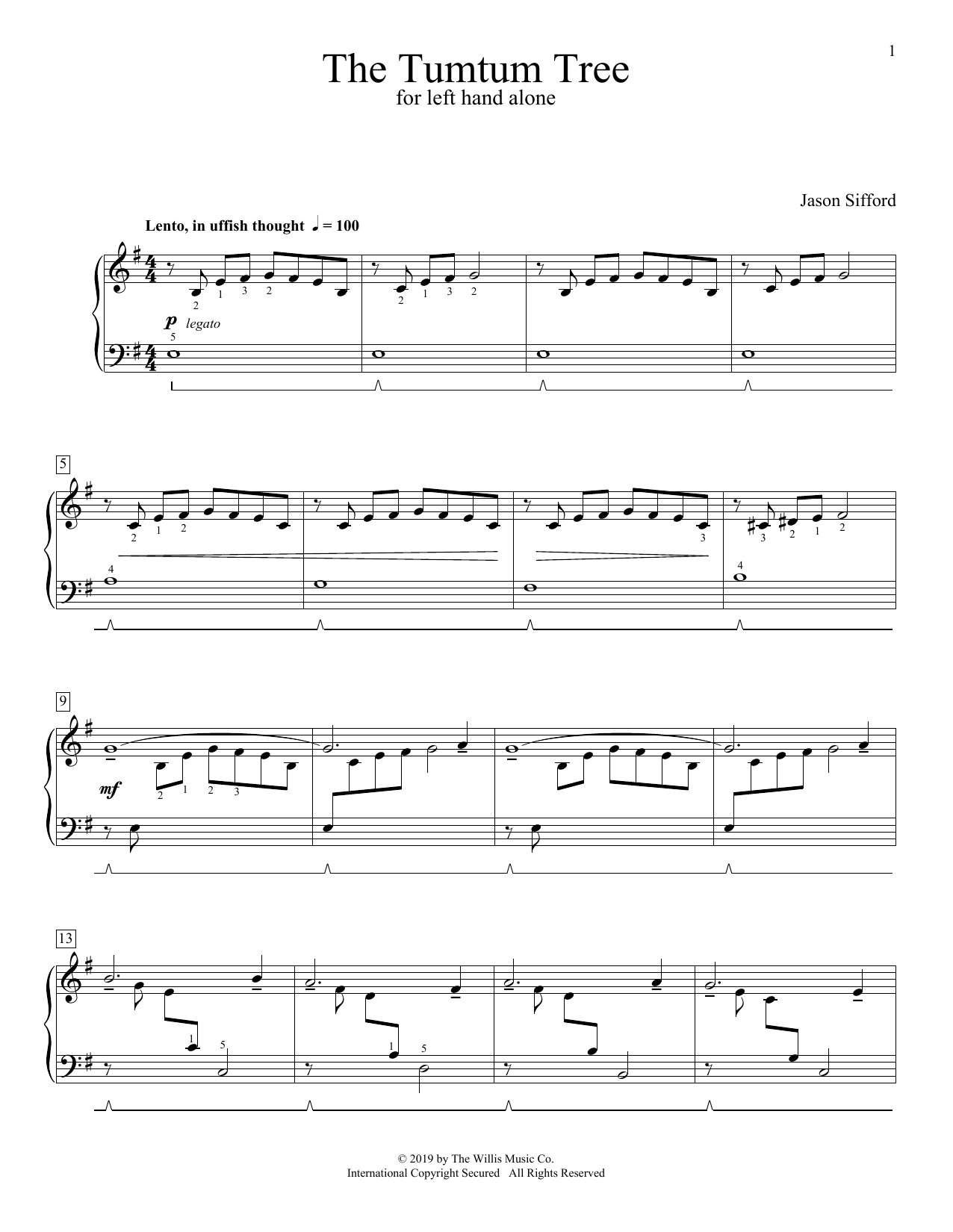 Jason Sifford The Tumtum Tree Sheet Music Notes & Chords for Educational Piano - Download or Print PDF