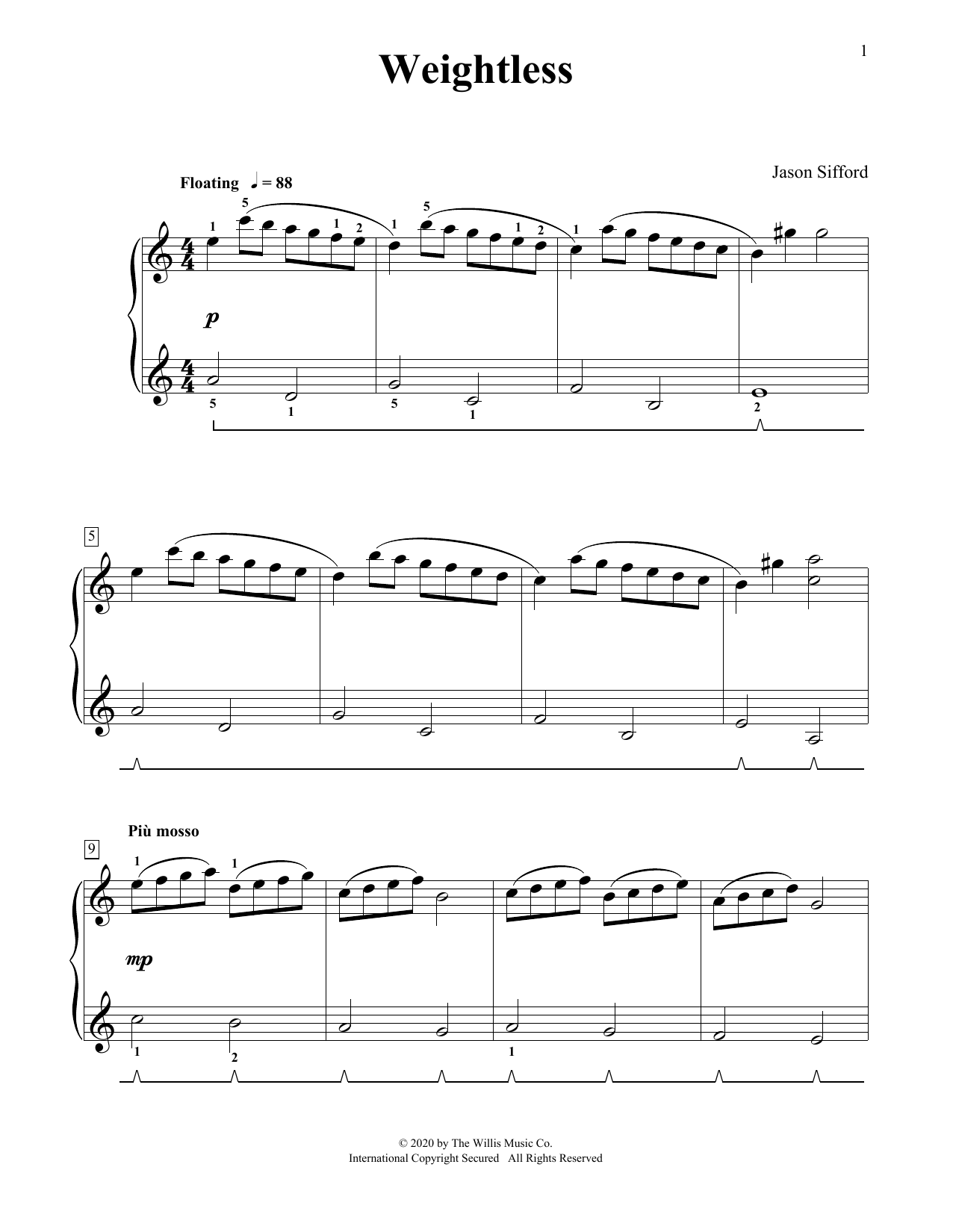 Jason Sifford Weightless Sheet Music Notes & Chords for Educational Piano - Download or Print PDF