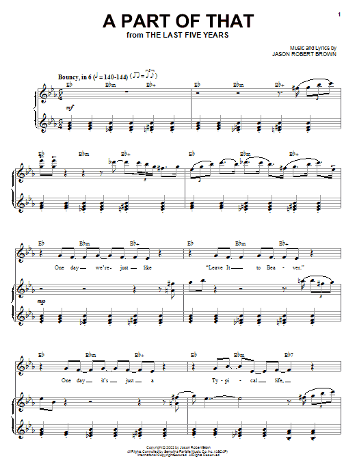 A Part Of That (from The Last 5 Years) sheet music
