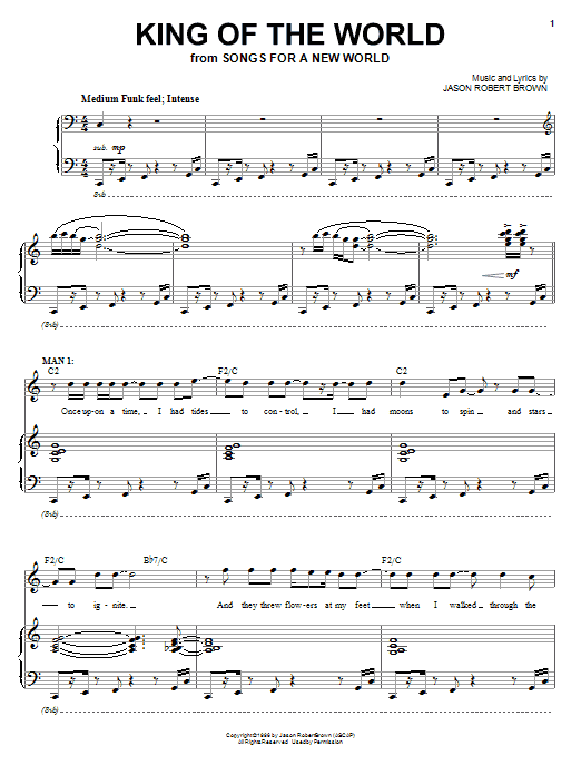 Jason Robert Brown King Of The World From Songs For A New World Sheet Music Download Pdf Score 71454