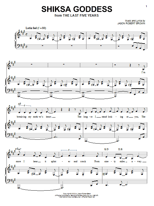 Shiksa Goddess (from The Last 5 Years) sheet music