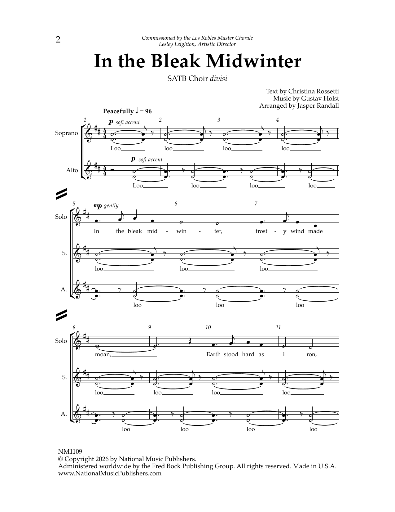 Jasper Randall In the Bleak Midwinter Sheet Music Notes & Chords for SATB Choir - Download or Print PDF
