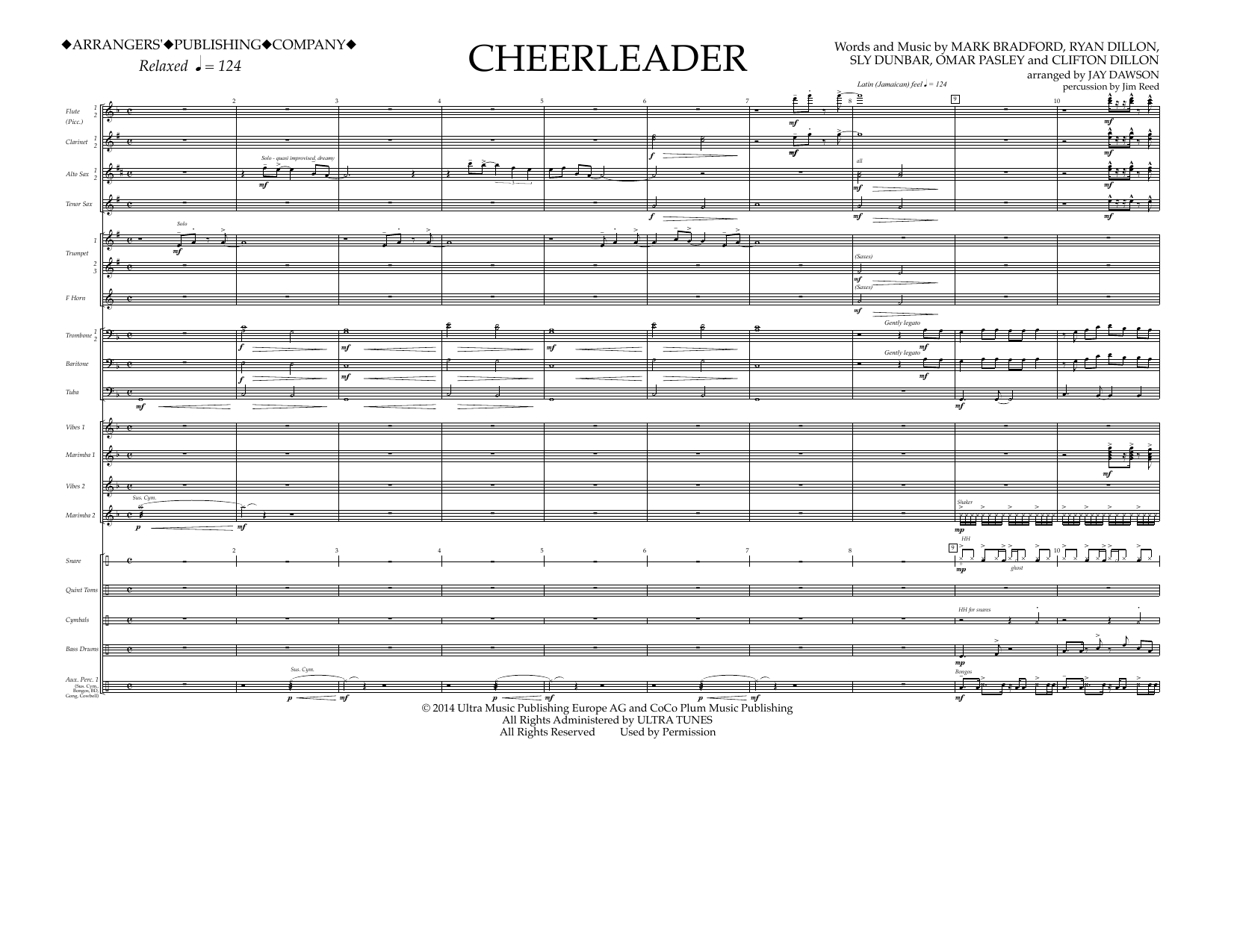 Jay Dawson Cheerleader - Full Score Sheet Music Notes & Chords for Marching Band - Download or Print PDF