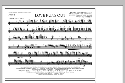 Jay Dawson Love Runs Out - Flute 1 Sheet Music Notes & Chords for Marching Band - Download or Print PDF