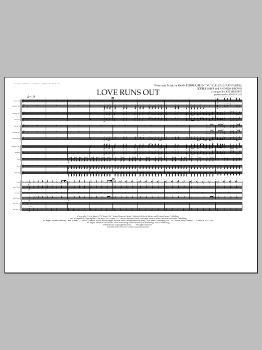 Jay Dawson Love Runs Out - Full Score Sheet Music Notes & Chords for Marching Band - Download or Print PDF