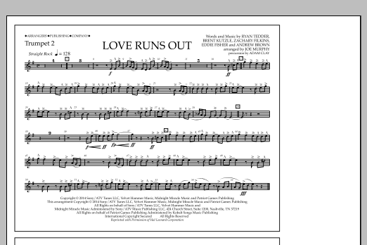 Jay Dawson Love Runs Out - Trumpet 2 Sheet Music Notes & Chords for Marching Band - Download or Print PDF