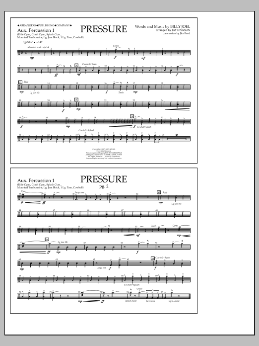 Jay Dawson Pressure - Aux. Perc. 1 Sheet Music Notes & Chords for Marching Band - Download or Print PDF