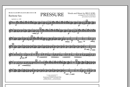 Jay Dawson Pressure - Baritone Sax Sheet Music Notes & Chords for Marching Band - Download or Print PDF