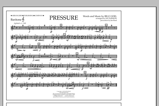 Jay Dawson Pressure - Baritone T.C. Sheet Music Notes & Chords for Marching Band - Download or Print PDF