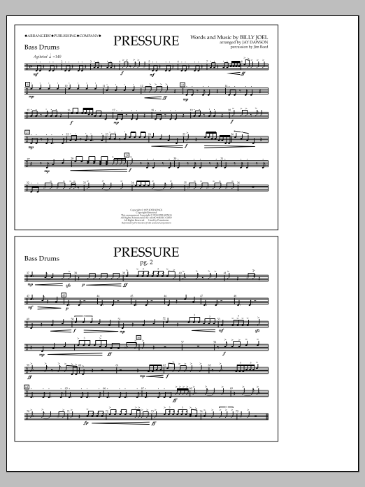 Jay Dawson Pressure - Bass Drums Sheet Music Notes & Chords for Marching Band - Download or Print PDF