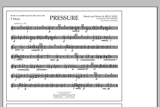 Jay Dawson Pressure - F Horn Sheet Music Notes & Chords for Marching Band - Download or Print PDF