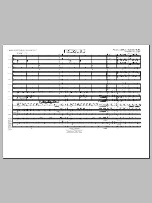 Jay Dawson Pressure - Full Score Sheet Music Notes & Chords for Marching Band - Download or Print PDF