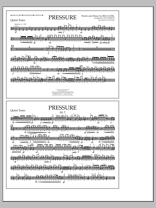 Jay Dawson Pressure - Quint-Toms Sheet Music Notes & Chords for Marching Band - Download or Print PDF