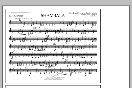 Jay Dawson Shambala - Bass Clarinet Sheet Music Notes & Chords for Marching Band - Download or Print PDF