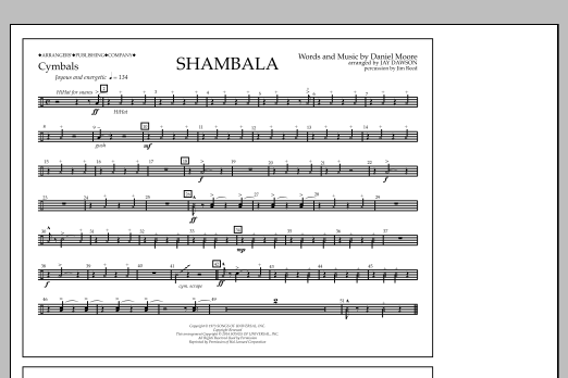 Jay Dawson Shambala - Cymbals Sheet Music Notes & Chords for Marching Band - Download or Print PDF
