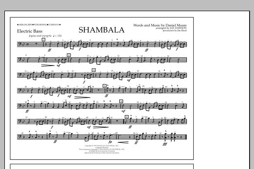 Jay Dawson Shambala - Electric Bass Sheet Music Notes & Chords for Marching Band - Download or Print PDF