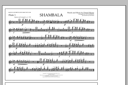 Jay Dawson Shambala - Flute 1 Sheet Music Notes & Chords for Marching Band - Download or Print PDF