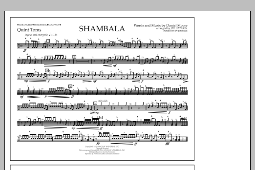 Jay Dawson Shambala - Quint-Toms Sheet Music Notes & Chords for Marching Band - Download or Print PDF