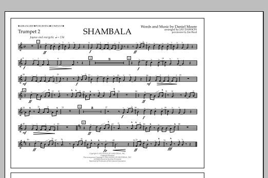 Jay Dawson Shambala - Trumpet 2 Sheet Music Notes & Chords for Marching Band - Download or Print PDF