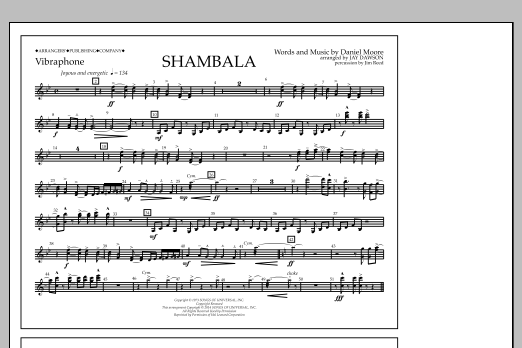 Jay Dawson Shambala - Vibraphone Sheet Music Notes & Chords for Marching Band - Download or Print PDF