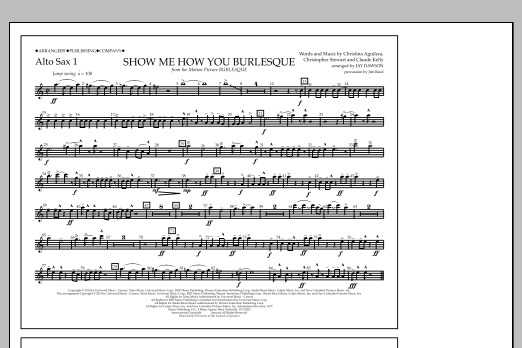 Jay Dawson Show Me How You Burlesque - Alto Sax 1 Sheet Music Notes & Chords for Marching Band - Download or Print PDF