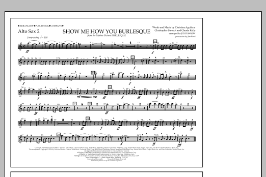 Jay Dawson Show Me How You Burlesque - Alto Sax 2 Sheet Music Notes & Chords for Marching Band - Download or Print PDF