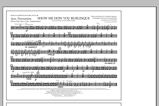 Jay Dawson Show Me How You Burlesque - Aux Percussion Sheet Music Notes & Chords for Marching Band - Download or Print PDF