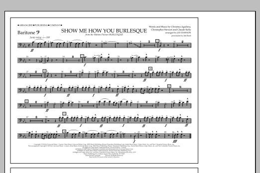Jay Dawson Show Me How You Burlesque - Baritone B.C. Sheet Music Notes & Chords for Marching Band - Download or Print PDF