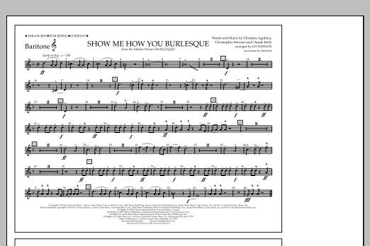 Jay Dawson Show Me How You Burlesque - Baritone T.C. Sheet Music Notes & Chords for Marching Band - Download or Print PDF