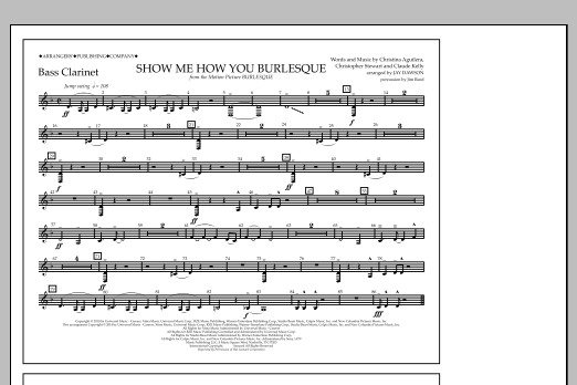Jay Dawson Show Me How You Burlesque - Bass Clarinet Sheet Music Notes & Chords for Marching Band - Download or Print PDF
