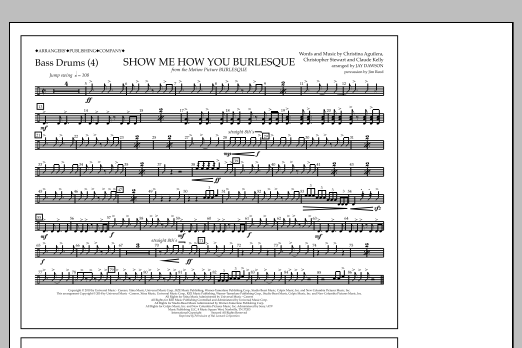 Jay Dawson Show Me How You Burlesque - Bass Drums Sheet Music Notes & Chords for Marching Band - Download or Print PDF