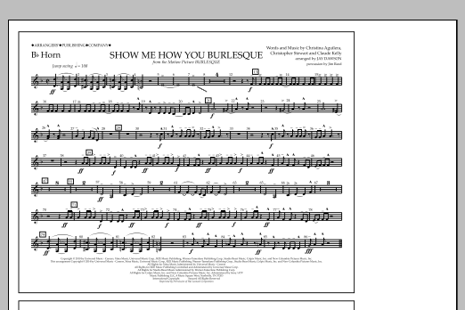 Jay Dawson Show Me How You Burlesque - Bb Horn Sheet Music Notes & Chords for Marching Band - Download or Print PDF