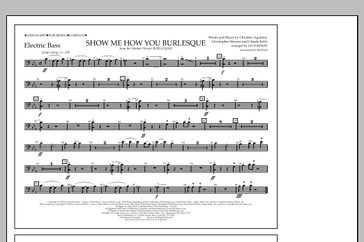 Jay Dawson Show Me How You Burlesque - Electric Bass Sheet Music Notes & Chords for Marching Band - Download or Print PDF