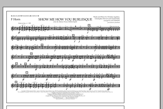 Jay Dawson Show Me How You Burlesque - F Horn Sheet Music Notes & Chords for Marching Band - Download or Print PDF