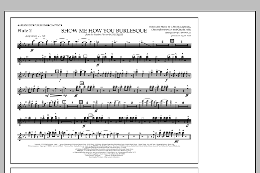 Jay Dawson Show Me How You Burlesque - Flute 2 Sheet Music Notes & Chords for Marching Band - Download or Print PDF