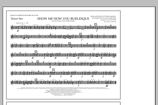 Jay Dawson Show Me How You Burlesque - Tenor Sax Sheet Music Notes & Chords for Marching Band - Download or Print PDF