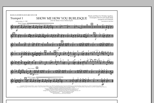 Jay Dawson Show Me How You Burlesque - Trumpet 1 Sheet Music Notes & Chords for Marching Band - Download or Print PDF