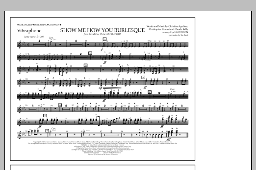 Jay Dawson Show Me How You Burlesque - Vibraphone Sheet Music Notes & Chords for Marching Band - Download or Print PDF