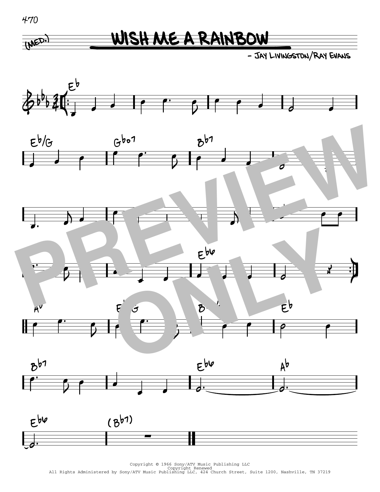 Jay Livingston & Ray Evans Wish Me A Rainbow Sheet Music Notes & Chords for Real Book – Melody & Chords - Download or Print PDF