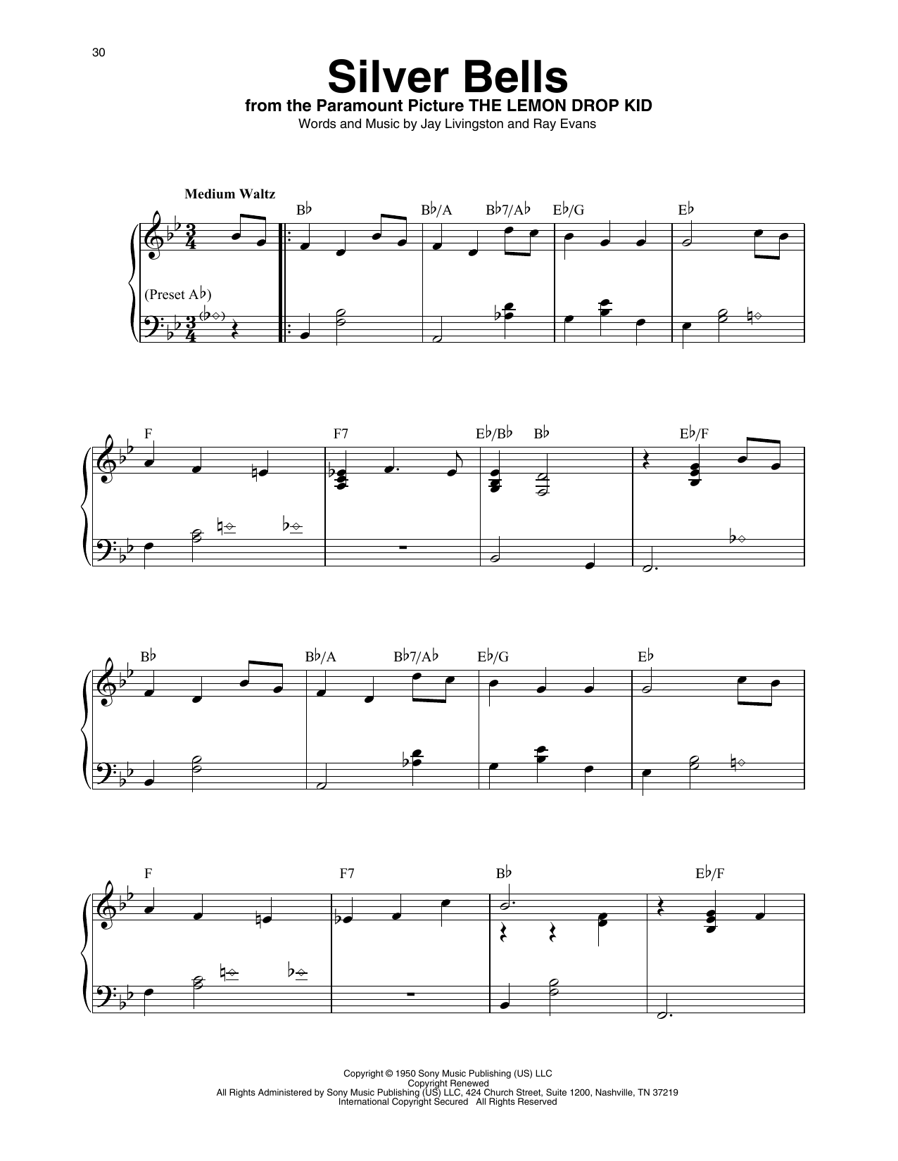 Jay Livingston Silver Bells (arr. Maeve Gilchrist) Sheet Music Notes & Chords for Harp - Download or Print PDF