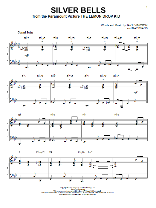 Jay Livingston Silver Bells [Jazz version] (arr. Brent Edstrom) Sheet Music Notes & Chords for Piano - Download or Print PDF
