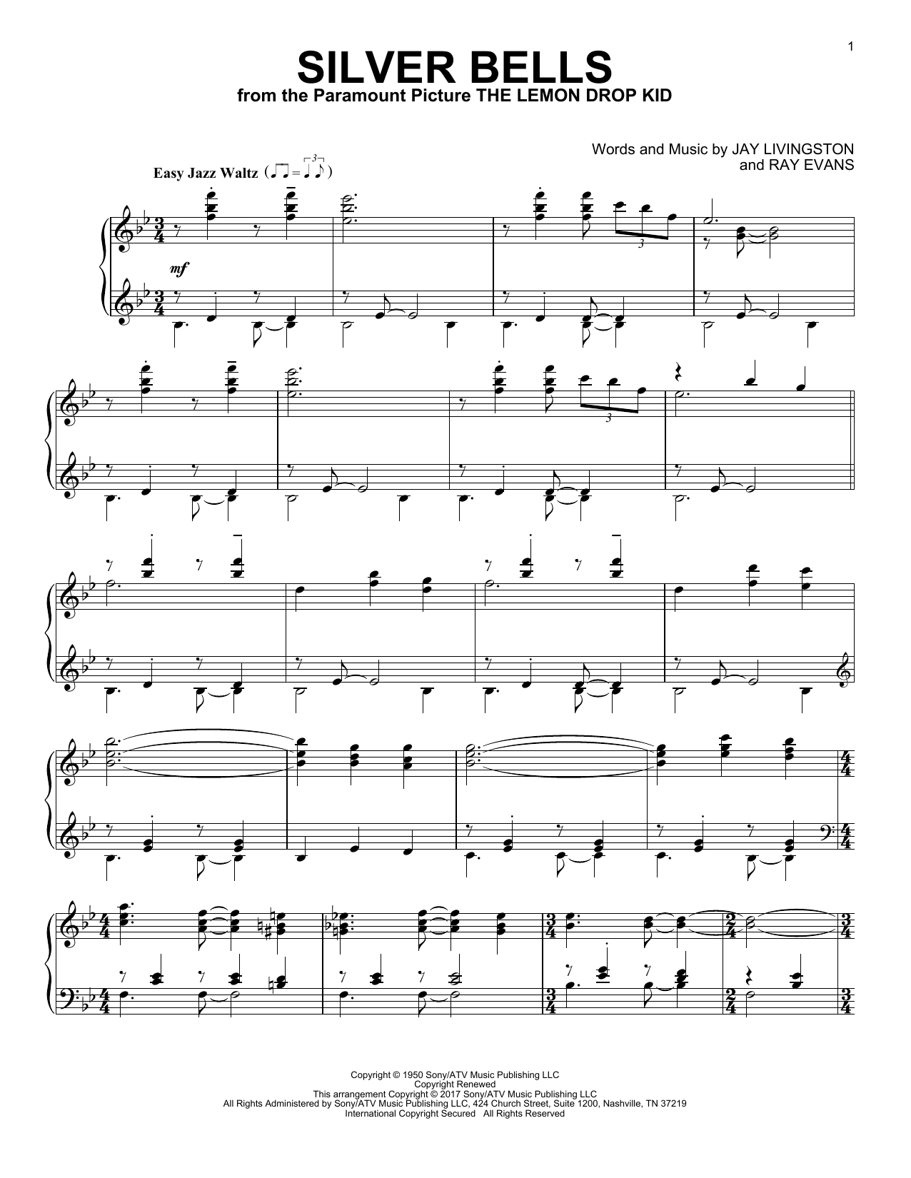 Jay Livingston Silver Bells [Jazz version] Sheet Music Notes & Chords for Piano - Download or Print PDF
