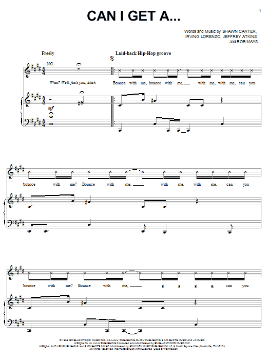 Jay-Z Can I Get A... Sheet Music Notes & Chords for Voice - Download or Print PDF