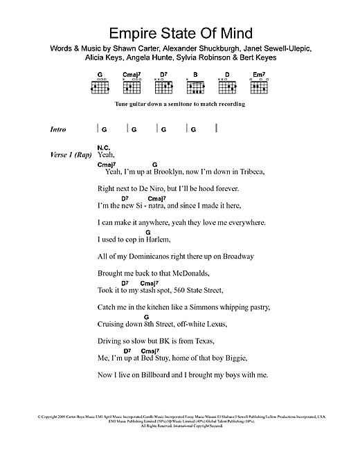 Empire State Of Mind (feat. Alicia Keys) sheet music