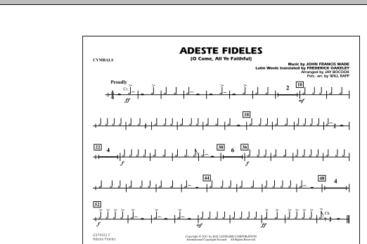 Adeste Fideles (O Come, All Ye Faithful) - Cymbals sheet music
